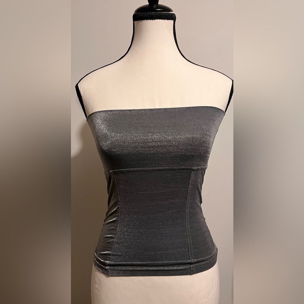 Shimmering Strapless Gray tube top